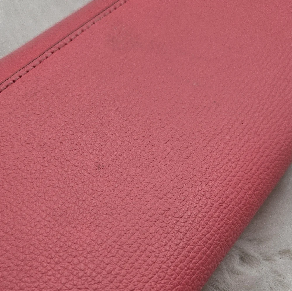 Kate Spade pink peach clutch wallet crossbody bag gold chain‎ straps - Picture 4 of 10